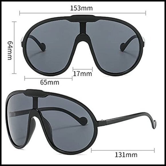 Plastic Frame Oversized One Piece Sunglasses UV400 Shield Goggles main image 6